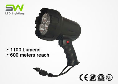 1100 Lumens Spotlight LED Isi Ulang Genggam Dengan Pelindung Lensa Karet