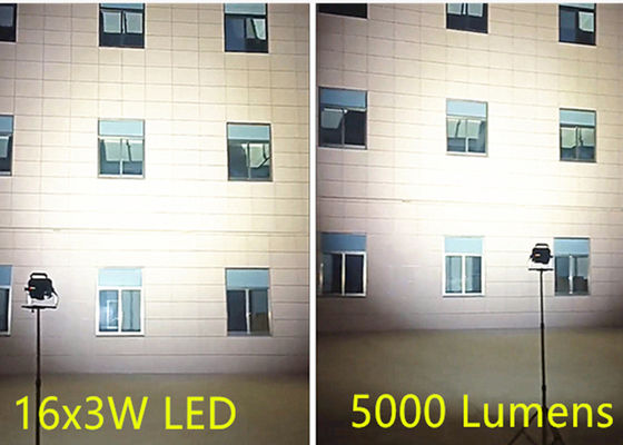 5000 lumen dapat diisi ulang 18V baterai bertenaga lampu kerja dengan logam berdiri