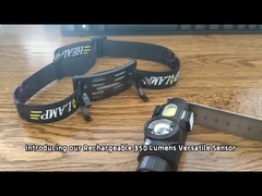 Lampu depan sensor gerak yang dapat diisi ulang Lampu obor serbaguna dengan klip kantong magnet