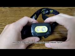 350 Lumens Hands-Free Head Torch Dengan Focus Beam COB Flood Beam Lampu Peringatan Merah
