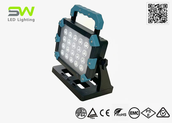 High Power 60W LED Hand Work Light Tripod Dipasang Baterai Alat Daya 18V